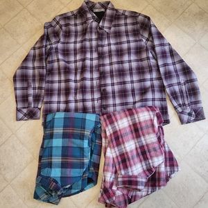 Womens fleece lined flannels set of 3 size M Lee Riders